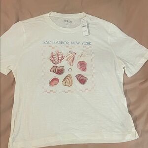 J. Crew Cream Seashell Graphic Tee